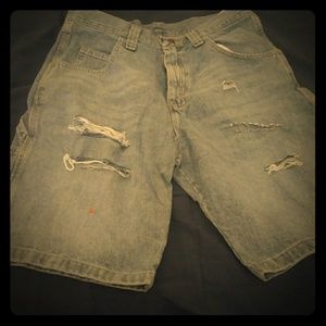 Acid washed ripped jeans